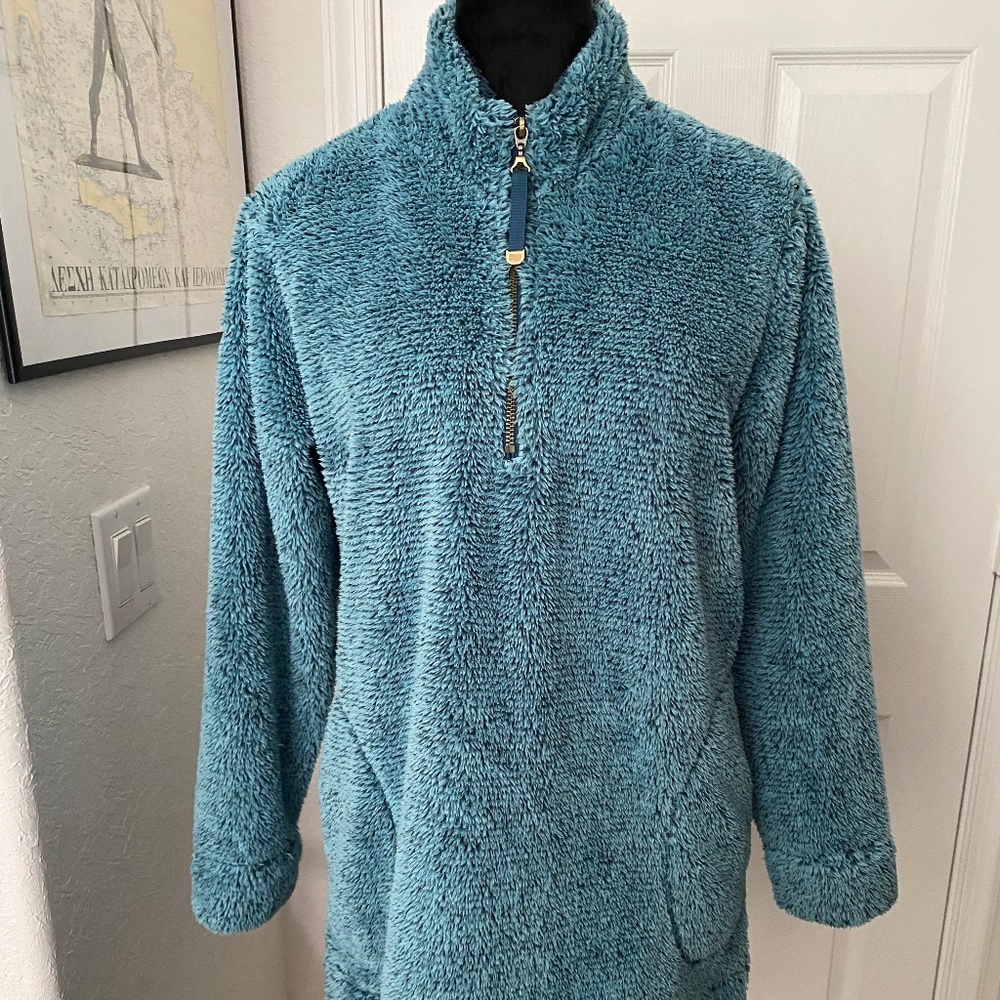 Soft Surroundings Fleece‎ Jacket, Color Turquoise, size S